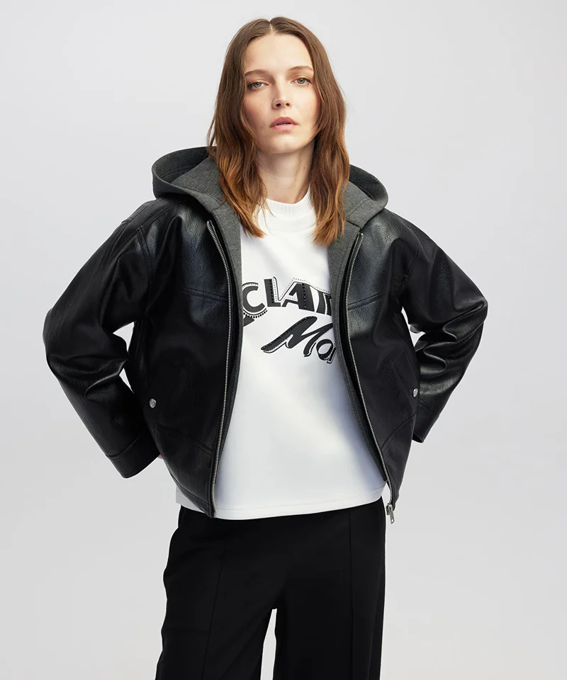 ابيكول Mixed Media Color-Block Coat